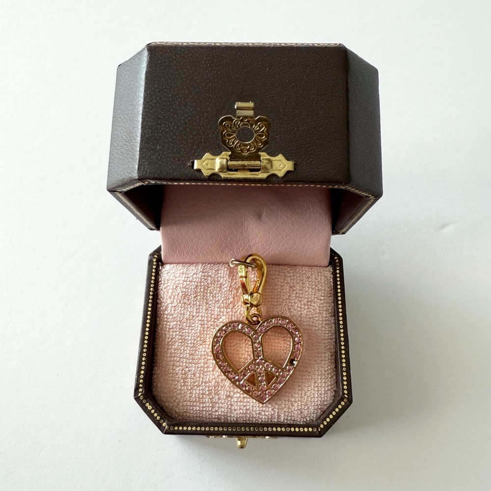 Y2K Juicy Couture HEART PAVE PEACE SIGN CHARM - YJRU3266